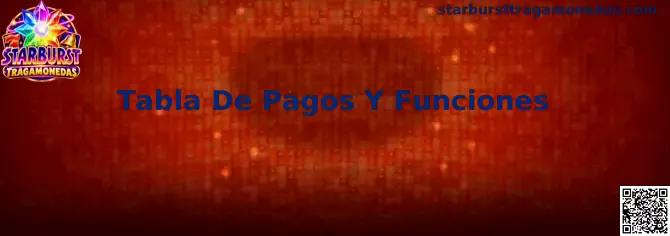 Tabla De Pagos Y Funciones de Starburst Tragamonedas